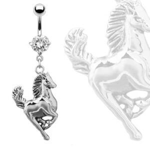 Premier Designs Silver Horse Dangle Belly Ring